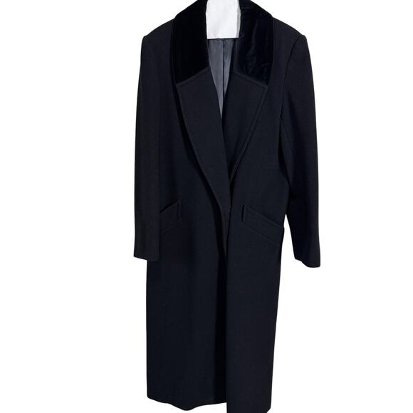 Donnybrook Jackets & Blazers - VTG Donnybrook Long Wool Overcoat Women' Size 12T Black Velvet Collar Retro
